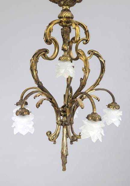 Suspension, fin du XIXe siècle, laiton/bronze avec