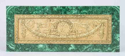 Relief mural sur plaque de malachite, XXe siècle. 