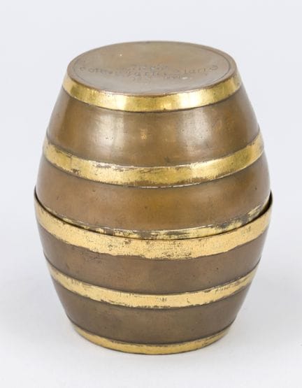 Copa doble de Herrengrund, siglo XVIII, cobre repu