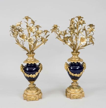 Paire de chandeliers-vases d'apparat, XIXe/XXe siè
