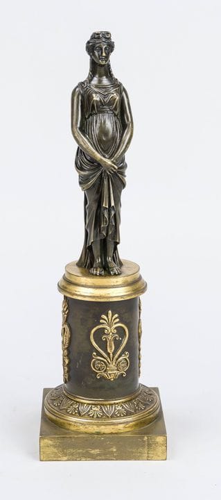 Chandelier figuratif, XIXe siècle, bronze, en part