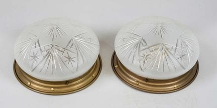 Paire de plafonniers, XXe siècle, monture profilée