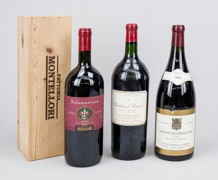 3 magnum bottles of wine, France and Italy, second