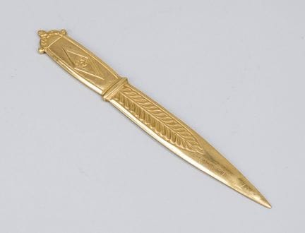 Tagliacarte, Francia, XIX/XX secolo, bronzo dorato