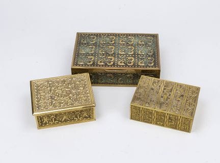 3 estuches para cigarrillos o puros, siglo XX, lat