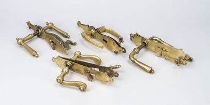 4 paires de poignées de porte, fin du XIXe siècle,