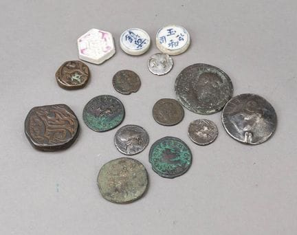 15 coins from antiquity and later periods. 3 porce