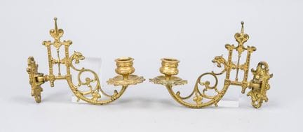 Pair of wall or piano candlesticks, late 19th cent