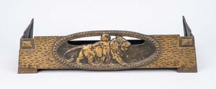 Jugendstil Kaminvorbau, um 1910, Eisenguß bronzier