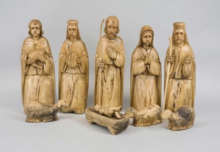 Große Krippenfiguren, 20. Jh., wohl Linde,  besteh