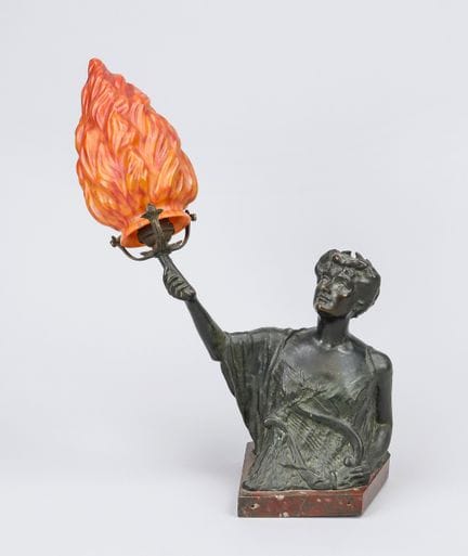 Figurative table lamp, France, 19th century, bronz