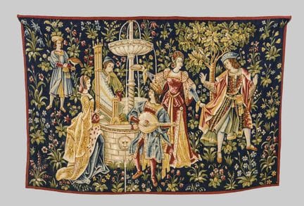 Tapisserie au motif médiéval, probablement françai