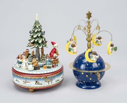 2 music boxes by Käthe Wohlfahrt, Germany, circa 2