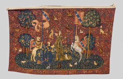 Tapisserie à motif médiéval, probablement français