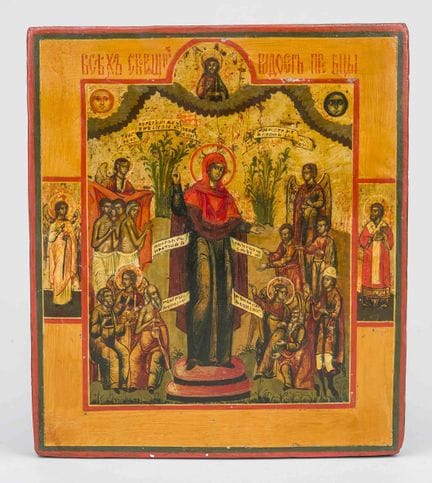 Icône, Russie, XIXe/XXe siècles, peinture à la dét