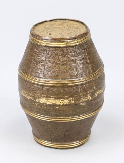 Copa doble de Herrengrund, siglo XVIII, cobre repu