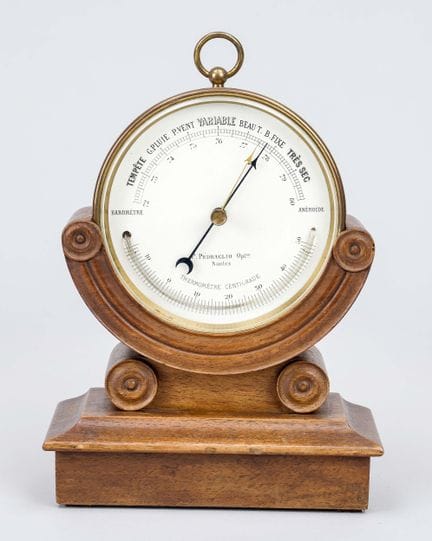 Baromètre de table anéroïde avec thermomètre, Fran