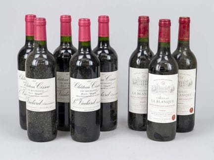 12 botellas de vino tinto francés: 6 de Burdeos, C