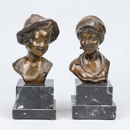 Giovanni De Martino (1870-1935), paire de bustes d