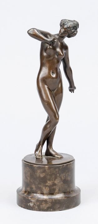F. Richter, sculpteur vers 1900, nu féminin debout