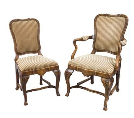 1 fauteuil et 1 chaise de style baroque, fin du XI