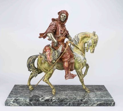 Sculpteur inconnu, vers 1900, guerrier arabe à che