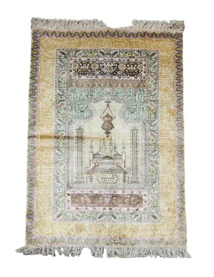 Tapis, soie, XXe siècle, légères traces d'usure, l