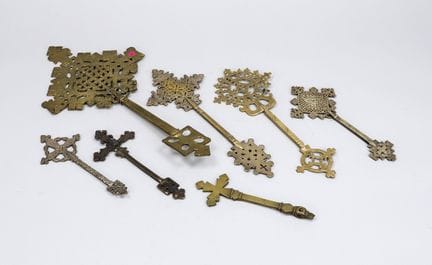 Ensemble de 7 croix coptes, Éthiopie, XIXe-XXe siè