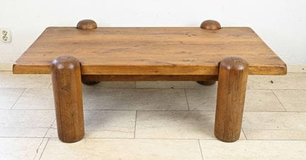 Table basse rustique, fin du XXe siècle, chêne mas