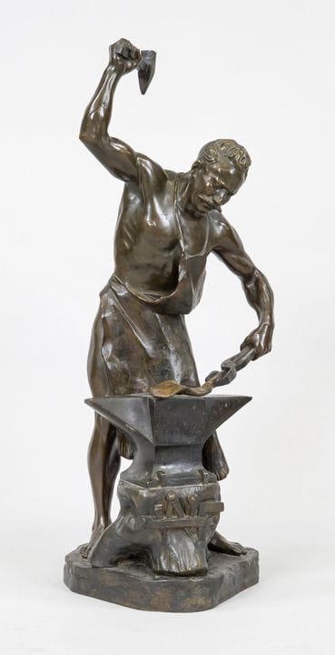 N. Piccioli, sculpteur italien vers 1900, forgeron