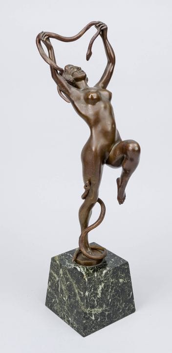 Sculpteur inconnu, vers 1920, « Danseuse du serpen