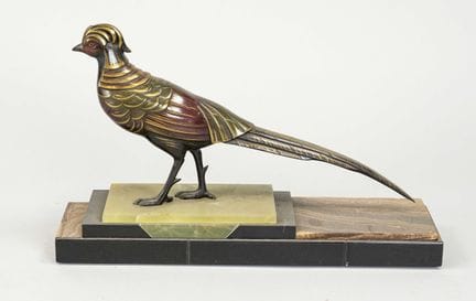 Sculpteur Art déco inconnu, vers 1930, faisan doré
