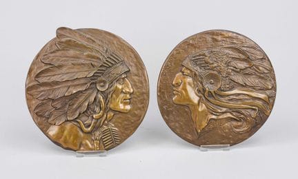 Bern Schutte, sculpteur américain vers 1905, paire