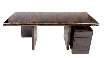 大型设计书桌，配可移动式杂志架，阿尔多·图拉（Aldo Tura，1909-1963）设计，意大利，