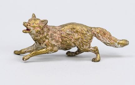 Bronze viennois, XXe siècle, grand renard, bronze 