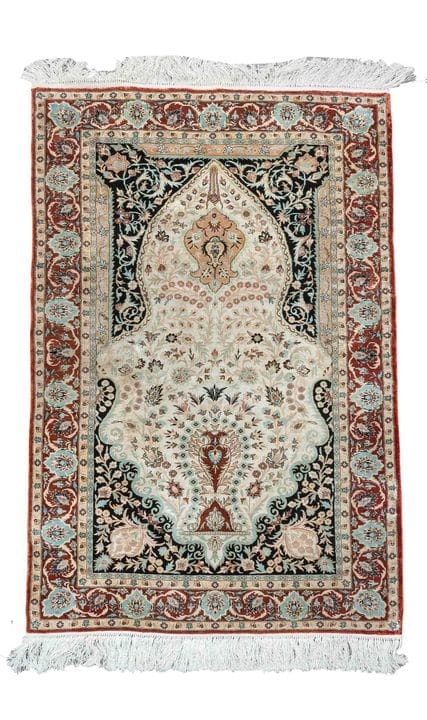 Tapis, soie, XXe siècle, en bon état, 155 x 93 cm