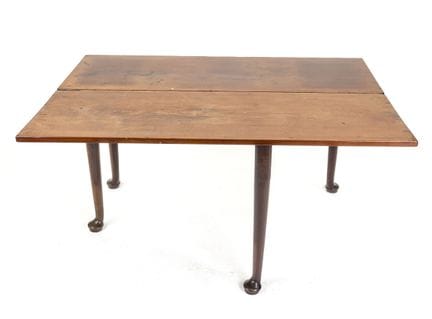 约1800年的长款英式折叠桌，实心桃花心木，未经修复，73 × 132 × 45/87 厘米