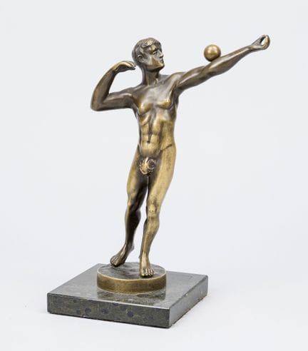 Sculpteur inconnu, vers 1920, « Acrobate », nu mas