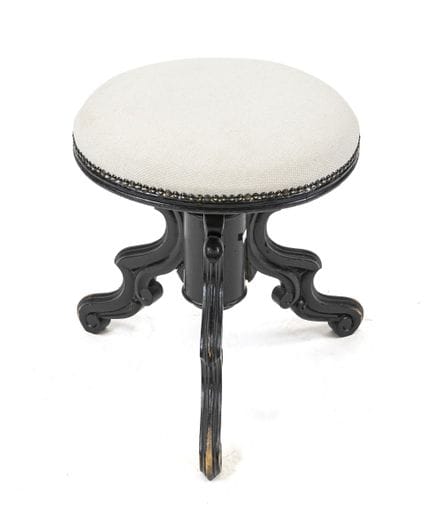 Tabouret de piano, vers 1850, bois ébénisé, réglab