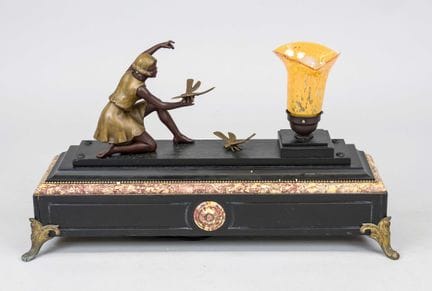 Lampe figurative, 1re moitié du XXe siècle, représ