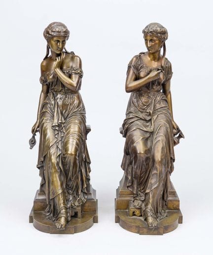 Rossi, sculpteur du XIXe siècle, paire de figures 