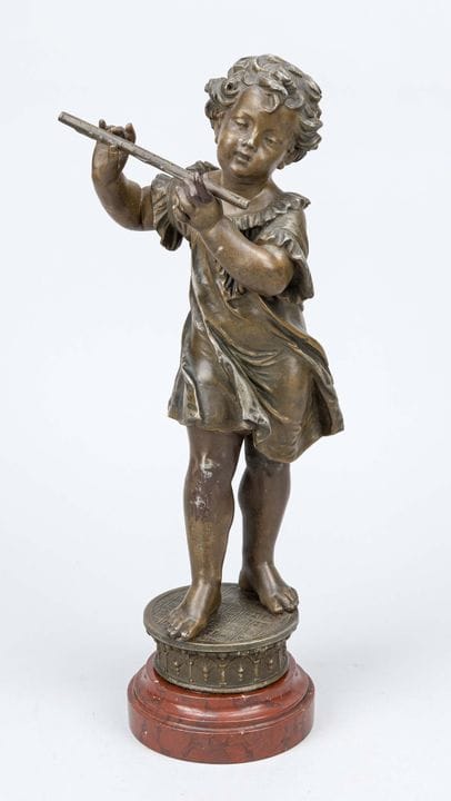 Sculpteur inconnu, vers 1900, « Garçon à la flûte 