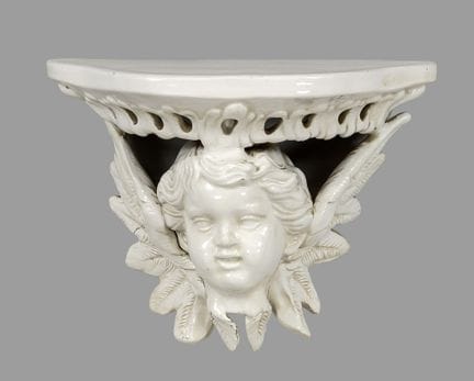 Console avec putto, XIXe/XXe siècle, majolique, tr