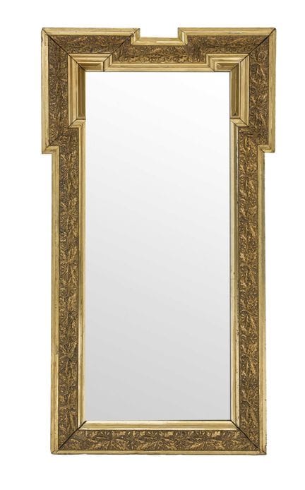 Espejo de pared de alrededor de 1900, marco de mad
