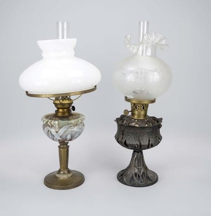 2 lampes à pétrole, fin du XIXe siècle, modèles di