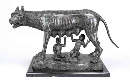 La louve capitoline avec Romulus et Remus, grande 