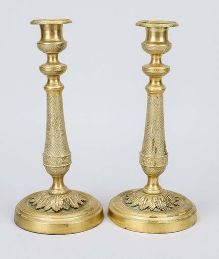 Paire de chandeliers de style Empire, vers 1820, e