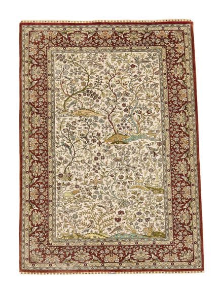 Tapis, soie, XXe siècle, bon état, 156 x 74 cm