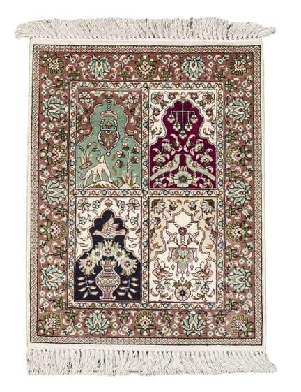 Tapis, soie, XXe siècle, bon état, 63 x 48 cm