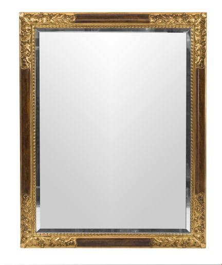 Espejo de pared, siglo XX, tallado facetado, 90 x 